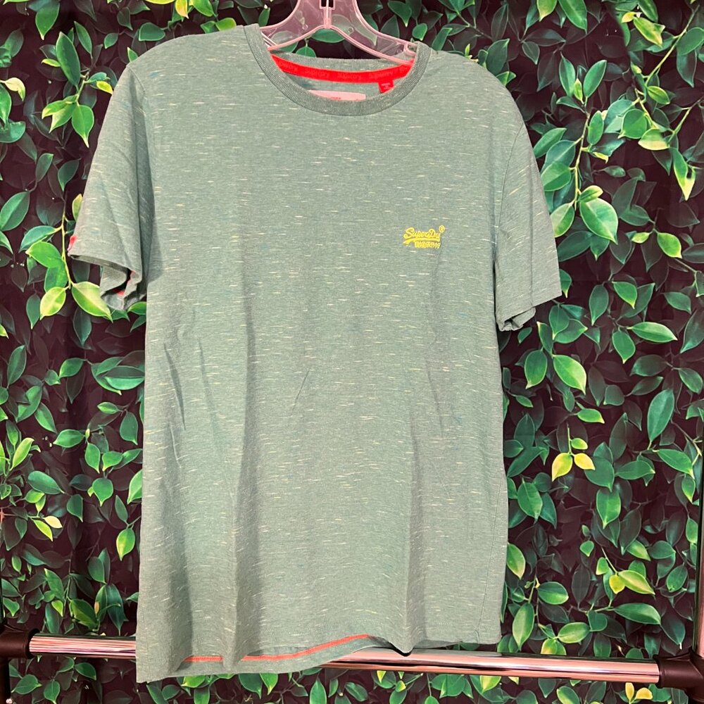 Superdry Vintage Orange Label Green Marl T-Shirt (Large)